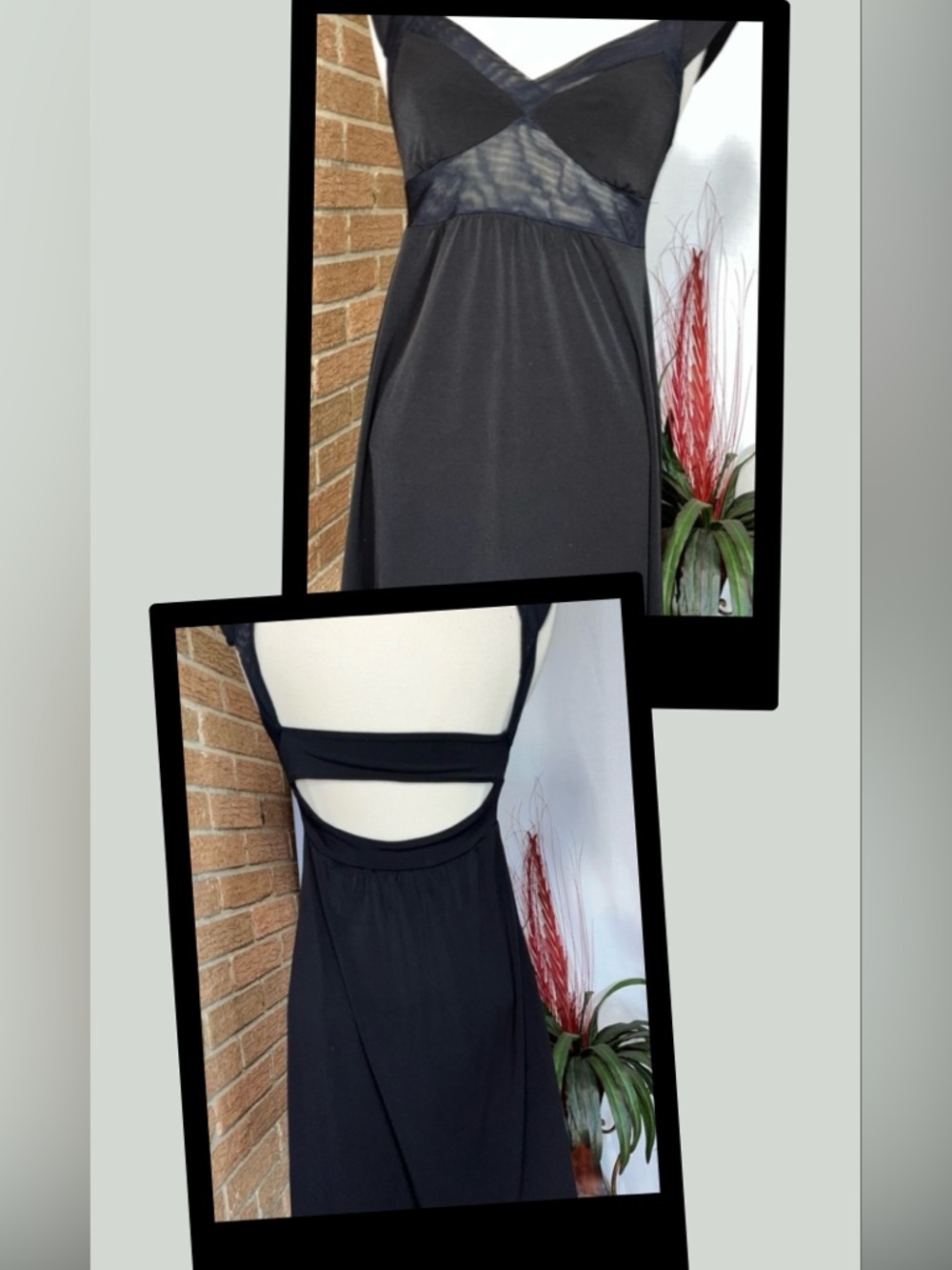 GUESS by Marciano Black Mesh Cutout Dress Open Back Bodycon Mini Medium
